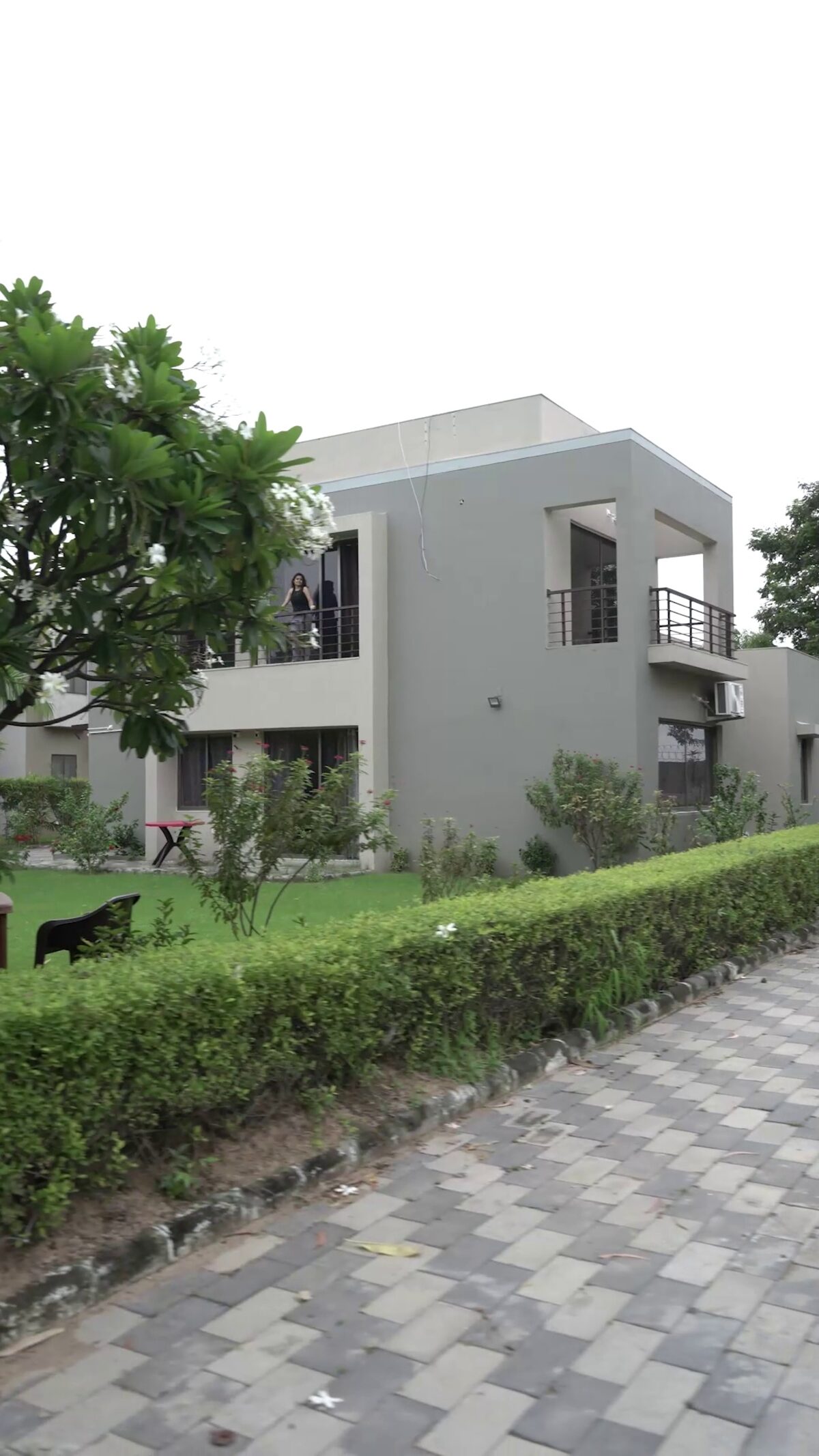 Villa exterior with garden pathway